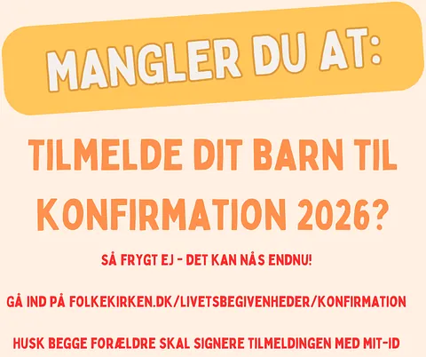 tilmelding til konfirmation 2026